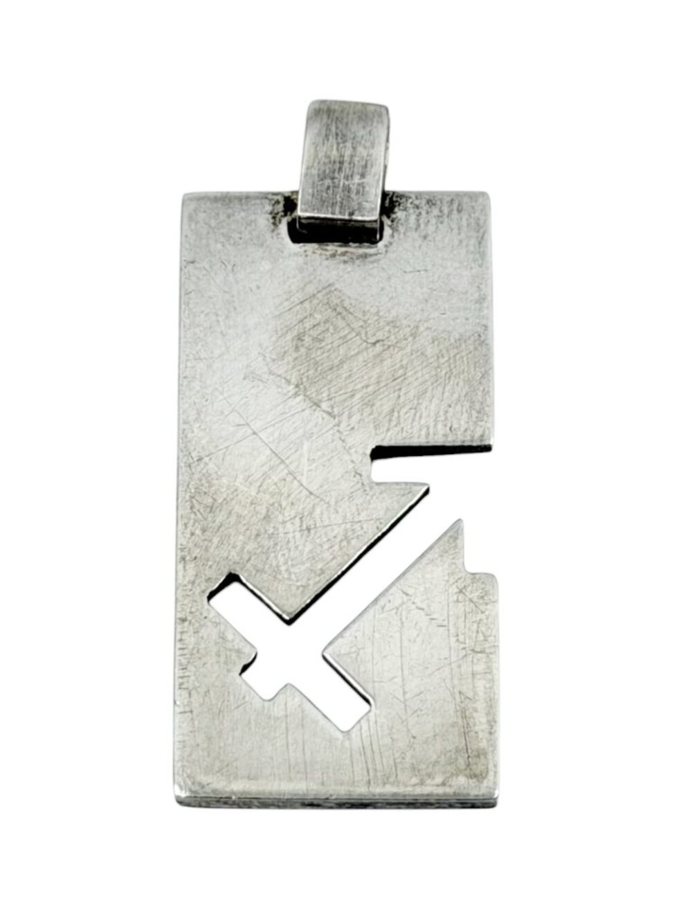 Gucci sterling silver Sagittarius dog tag pendant - GM1251